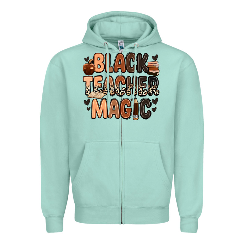 Black Teacher Magic Juneteenth Zipper Hoodie by Zillion Design Studio | Teevron