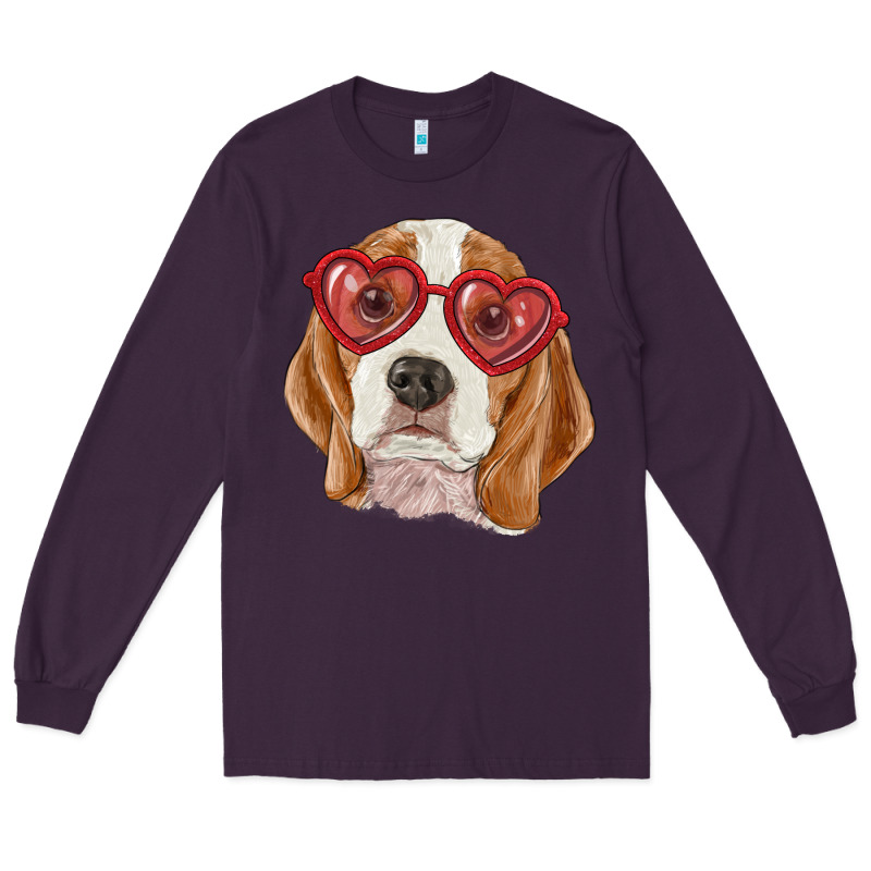 Beagle With Love Glasses Long Sleeve Tee by RanaPortraitStore | Teevron