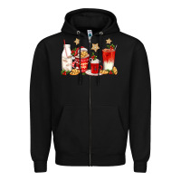 Black santa fuel coffee cups Zipper Hoodie - texasbilliewilder