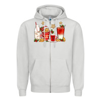 Dove Grey santa fuel coffee cups Zipper Hoodie - texasbilliewilder