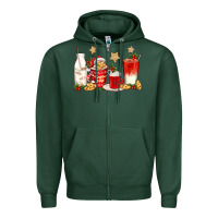 Sports Green santa fuel coffee cups Zipper Hoodie - texasbilliewilder