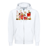 White santa fuel coffee cups Zipper Hoodie - texasbilliewilder