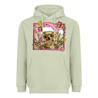 Matcha pink christmas skeleton Heavyweight Hoodie - AdoDesignShop