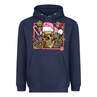 Navy pink christmas skeleton Heavyweight Hoodie - AdoDesignShop