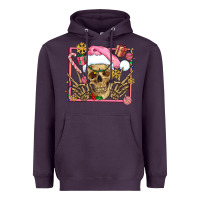 Plum pink christmas skeleton Heavyweight Hoodie - AdoDesignShop