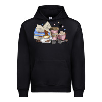 Black coffee and books Urban Hoodie - MaliasSmallBusiness