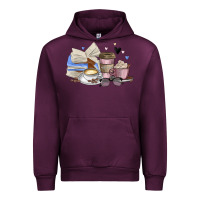 Mauve Wine coffee and books Urban Hoodie - MaliasSmallBusiness