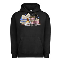 Pigment Black coffee and books Urban Hoodie - MaliasSmallBusiness