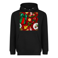 Black christmas snow globe seamless pattern Heavyweight Hoodie - BundleAndBundleShop