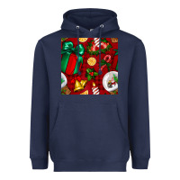 Navy christmas snow globe seamless pattern Heavyweight Hoodie - BundleAndBundleShop