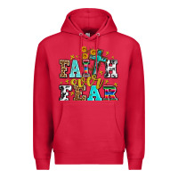 Cardinal faith over fear with cross and sunflowers Premium Hoodie - AdoDesignShop