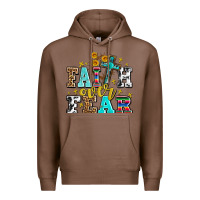 Chestnut faith over fear with cross and sunflowers Premium Hoodie - AdoDesignShop