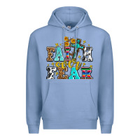Colony Blue faith over fear with cross and sunflowers Premium Hoodie - AdoDesignShop