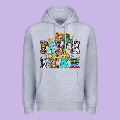 Faith Over Fear With Cross And Sunflowers Premium Hoodie Designed By Adodesignshop