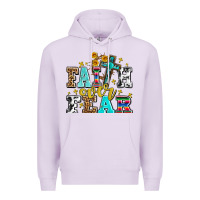Lilac faith over fear with cross and sunflowers Premium Hoodie - AdoDesignShop