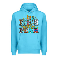 Ocean Blue faith over fear with cross and sunflowers Premium Hoodie - AdoDesignShop