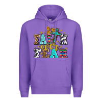 Purple faith over fear with cross and sunflowers Premium Hoodie - AdoDesignShop