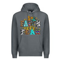 Rock faith over fear with cross and sunflowers Premium Hoodie - AdoDesignShop