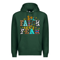 Sports Green faith over fear with cross and sunflowers Premium Hoodie - AdoDesignShop