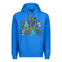 True Royal faith over fear with cross and sunflowers Premium Hoodie - AdoDesignShop