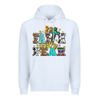 White faith over fear with cross and sunflowers Premium Hoodie - AdoDesignShop
