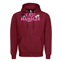 Burgundy breast cancer case manager Zipper Hoodie - texasbilliewilder