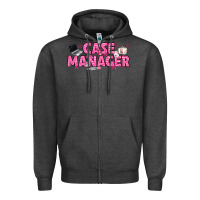Charcoal Heather breast cancer case manager Zipper Hoodie - texasbilliewilder