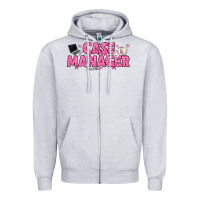 Heather Grey breast cancer case manager Zipper Hoodie - texasbilliewilder