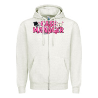 Oatmeal Heather breast cancer case manager Zipper Hoodie - texasbilliewilder