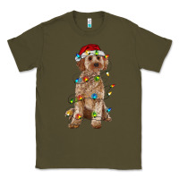 Army Green cockapoo with christmas lights Classic Tee - RanaPortraitStore