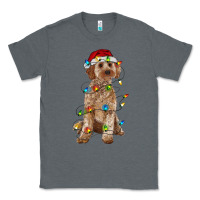 Charcoal Heather cockapoo with christmas lights Classic Tee - RanaPortraitStore