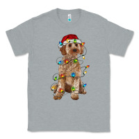 Heather Grey cockapoo with christmas lights Classic Tee - RanaPortraitStore
