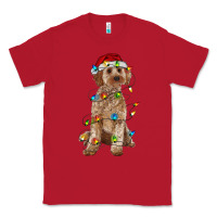 Red cockapoo with christmas lights Classic Tee - RanaPortraitStore