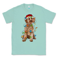 Seafoam cockapoo with christmas lights Classic Tee - RanaPortraitStore