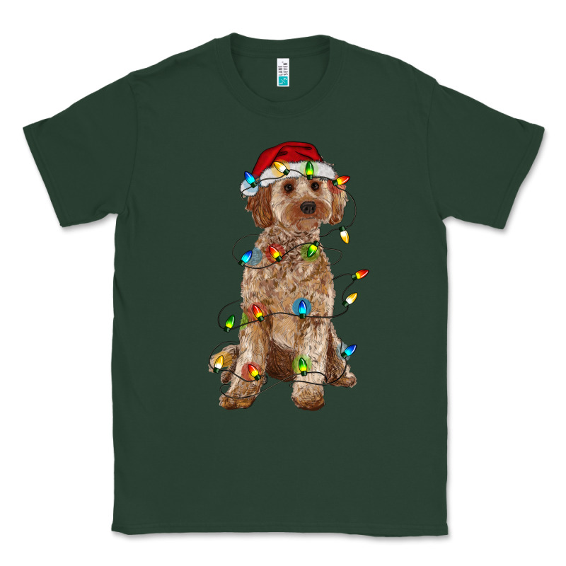 Cockapoo With Christmas Lights Classic Tee by RanaPortraitStore | Teevron