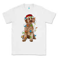 White cockapoo with christmas lights Classic Tee - RanaPortraitStore