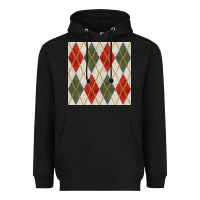 Black christmas diamond plaid seamless pattern Heavyweight Hoodie - BundleAndBundleShop