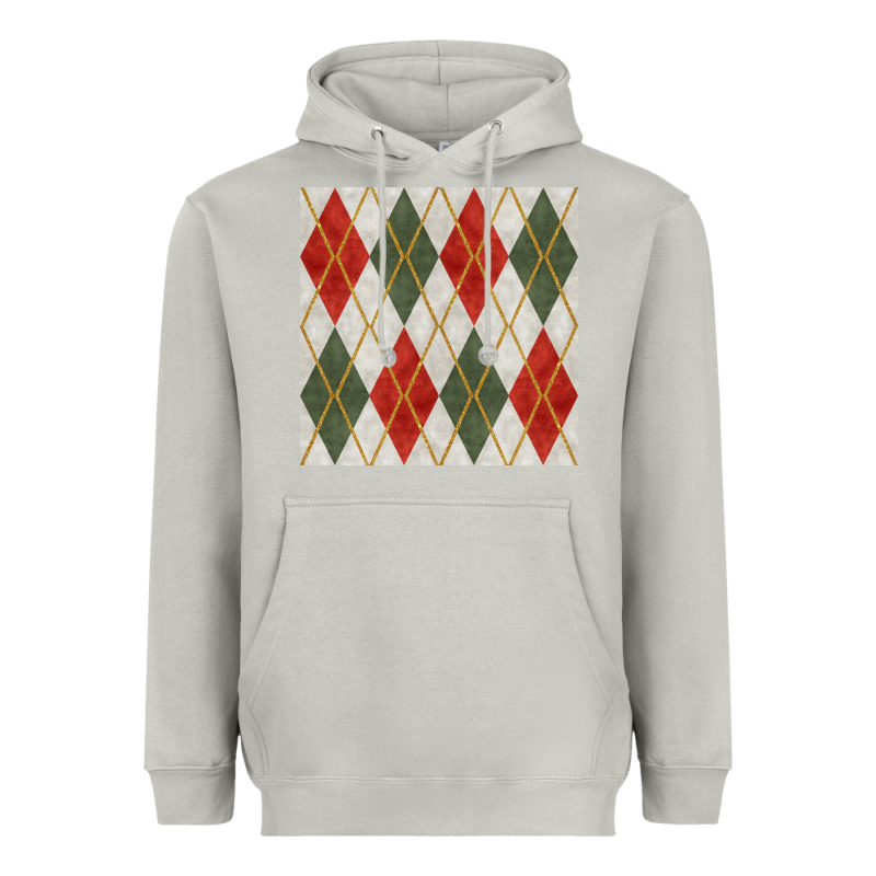 Christmas Diamond Plaid Seamless Pattern Heavyweight Hoodie by BundleAndBundleShop | Teevron