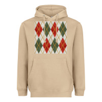 Mushroom christmas diamond plaid seamless pattern Heavyweight Hoodie - BundleAndBundleShop
