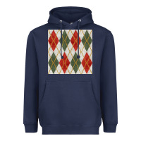 Navy christmas diamond plaid seamless pattern Heavyweight Hoodie - BundleAndBundleShop