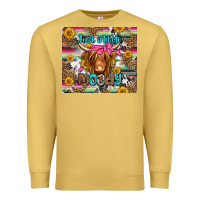 Antique Gold just a little moody long haired cow Premium Sweatshirt - Jasminsmagicworld