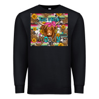 Black just a little moody long haired cow Premium Sweatshirt - Jasminsmagicworld