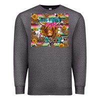 Charcoal Heather just a little moody long haired cow Premium Sweatshirt - Jasminsmagicworld
