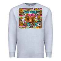 Heather Grey just a little moody long haired cow Premium Sweatshirt - Jasminsmagicworld