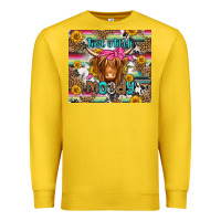 Lemon just a little moody long haired cow Premium Sweatshirt - Jasminsmagicworld