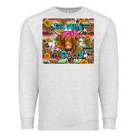 Oatmeal Heather just a little moody long haired cow Premium Sweatshirt - Jasminsmagicworld