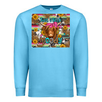 Ocean Blue just a little moody long haired cow Premium Sweatshirt - Jasminsmagicworld
