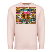 Pale Pink just a little moody long haired cow Premium Sweatshirt - Jasminsmagicworld