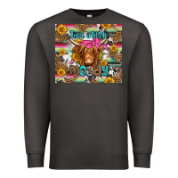 Smoke just a little moody long haired cow Premium Sweatshirt - Jasminsmagicworld