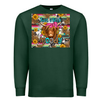 Sports Green just a little moody long haired cow Premium Sweatshirt - Jasminsmagicworld